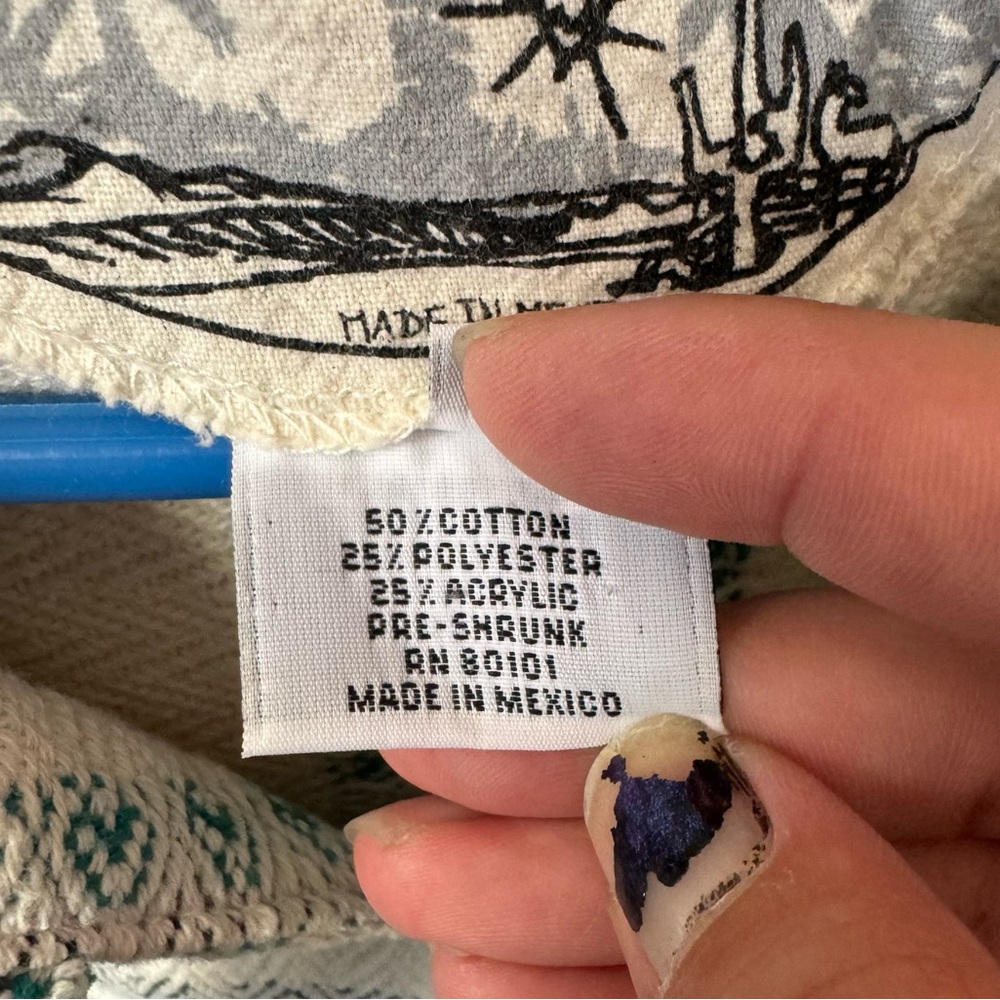 Original Senor Lopez White and Turquoise Baja Beach Hoodie - Picture 7 of 8